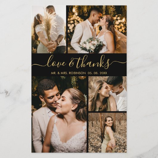 バジェットエレガント写真結婚の感謝のチラシ (正面)