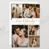 バジェットエレガント写真結婚の感謝のチラシ (正面/裏面)