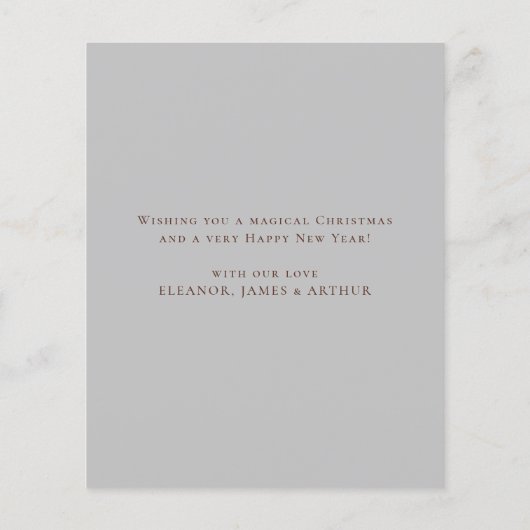 バジェットエレガント出生メリークリスマスカード (裏面)