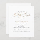 バジェットエレガント書道ブライダルシャワー招待状 (正面/裏面)