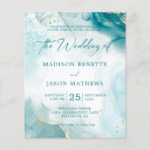 バジェットエレガント海ティール（緑がかった色）ブルー金ゴールド結婚ズ (正面)