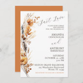 バジェットエレガント秋の花結婚式招待状 招待状 (正面/裏面)