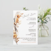 バジェットエレガント秋の花結婚式招待状 招待状 (スタンド正面)