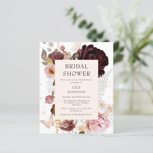 バジェットエレガント赤面ピンク金ゴールドブライダルシャワー (スタンド正面)