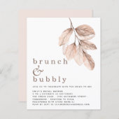 バジェットエレガント赤面リーフブライダルシャワー招待状 (正面/裏面)