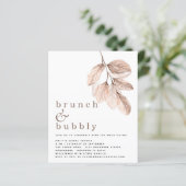 バジェットエレガント赤面リーフブライダルシャワー招待状 (スタンド正面)