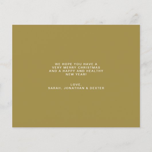 バジェットエレガント金ゴールドクラシックメリークリスマスフォト (裏面)