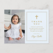 バジェットエレガント金ゴールドクロスフォトバプテスマ ポストカード (正面)