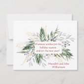 バジェットエレガント金ゴールドブラックツリーメリークリスマス シーズンカード (裏面)