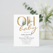 バジェットエレガント金ゴールドベビーシャワーの招待。 (スタンド正面)