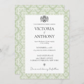 バジェットエレガントDIYセージカスタムグリーンフォト結婚ズ 招待状 (正面/裏面)