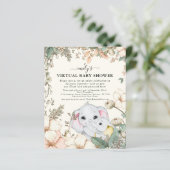 バジェットエレファントクリームバーチャルベビーシャワー招待状 (スタンド正面)