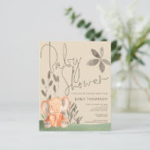 バジェットエレファントクリームベビーシャワー招待状 (スタンド正面)