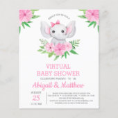 バジェットエレファントバーチャルベビーシャワー招待状 (正面)