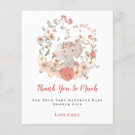 バジェットエレファントフローラピーチベビーシャワーありがとう