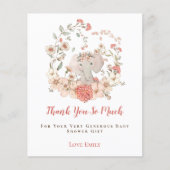 バジェットエレファントフローラピーチベビーシャワーありがとう (正面)