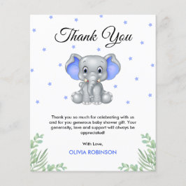 バジェットエレファントボーイ赤ちゃんシャワーサンキューカード
