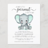 バジェットエレファントミントバーチャルベビーシャワー招待状 (正面)