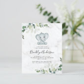 バジェットエレファントユーカリプトゥスベビーブシャワー招待状 (スタンド正面)