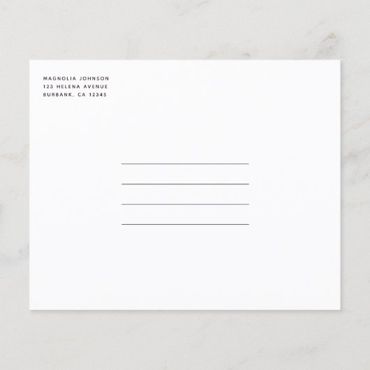 バジェットエレファントユーカリプトゥスベビーブシャワー招待状 (裏面)