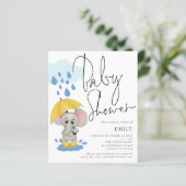 バジェットエレファントレインベビーシャワー招待状 (スタンド正面)