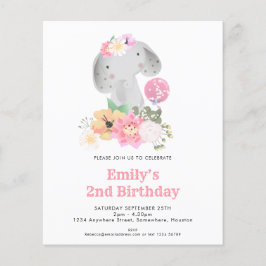 バジェットエレファント2ndバースデーガールパーティの招待状