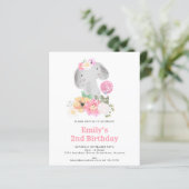 バジェットエレファント2ndバースデーガールパーティの招待状 (スタンド正面)