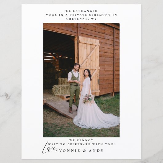 バジェットエロペメント結婚披露宴の写真招待状 (裏面)