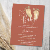 バジェットオベビーテラコッタベビーシャワー招待状