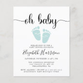バジェットオベビーミントグリーンシャワー招待状 (正面)
