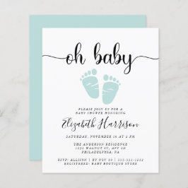 バジェットオベビーミントグリーンシャワー招待状
