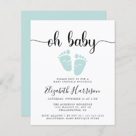 バジェットオベビーミントグリーンスプリンクル招待状