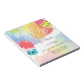 バジェットオポップ・アートのーバーポップシクル誕生日招待状 ノートパッド (アングル)