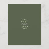 バジェットオリーブグリーンフローラ金ゴールドアーチウェディング招待 (裏面)