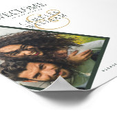 バジェットオリーブグリーン結婚金ゴールドの写真ウェルカムサイン ポスター (角)