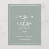 バジェットオリーブセージ緑のモノクロ結婚ズ (正面)