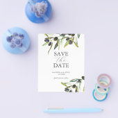 バジェットオリーブセージ緑の結婚式の日付を保存 チラシ (シングル)