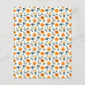 バジェットオレンジウォーターカラーフラワーズブライダルシャワー (裏面)