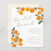 バジェットオレンジシトラスフルーツブライダルブランチ招待状 (正面/裏面)