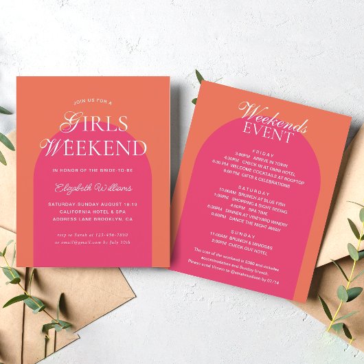 バジェットオレンジピンクアーチガールズウィークエンドバチェロレッテ