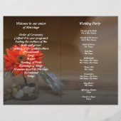 バジェットオレンジフラワーインメイソンジャー結婚式 プログラム チラシ (裏面)