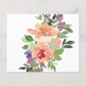 バジェットオレンジフローラアートベビーシャワー招待状 (裏面)