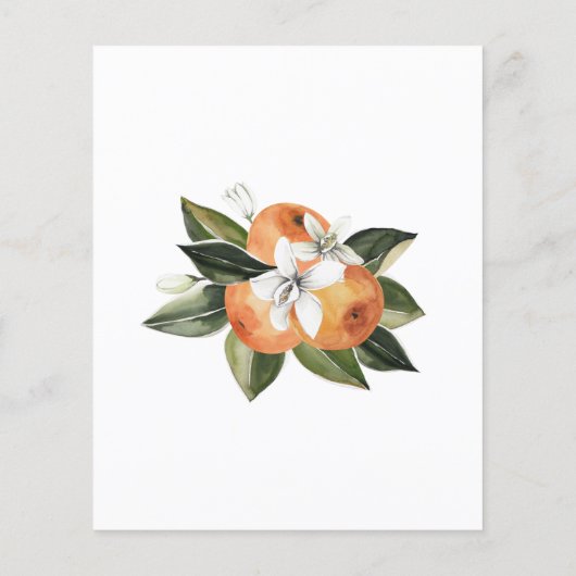 バジェットオレンジフローラカップルシャワー招待状 (裏面)