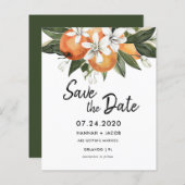 バジェットオレンジ柑橘類の緑のナツカードを保存 (正面/裏面)