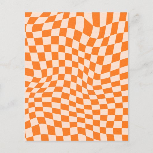 バジェットオレンジ赤面抽象芸術市松模様にブライダルシャワー (裏面)