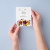 バジェットオレンジ&イエロー秋フローラブライダルシャワー チラシ (手)