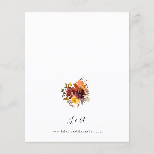 バジェットオレンジ&イエロー金ゴールド秋結婚フローラ (裏面)