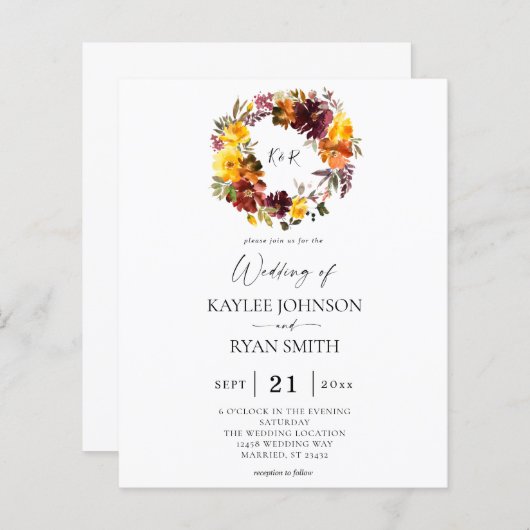 バジェットオレンジ&イエロー金ゴールド秋2フローラ (正面/裏面)