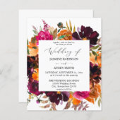 バジェットオレンジ、ピンク、紫の秋フローラ結婚2 (正面/裏面)