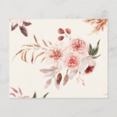 バジェットオータムウォーター色フローラ結婚式招待状 (裏面)